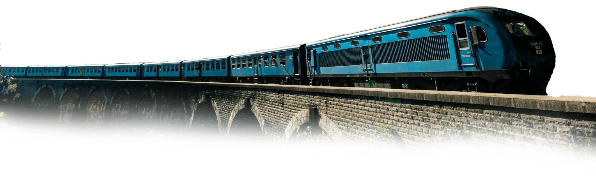 Sri Lanka Blue Train on Nine Arch Bridge